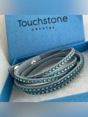 Swarovski Teal Crystal Multi-Row Wrap Bracelet
